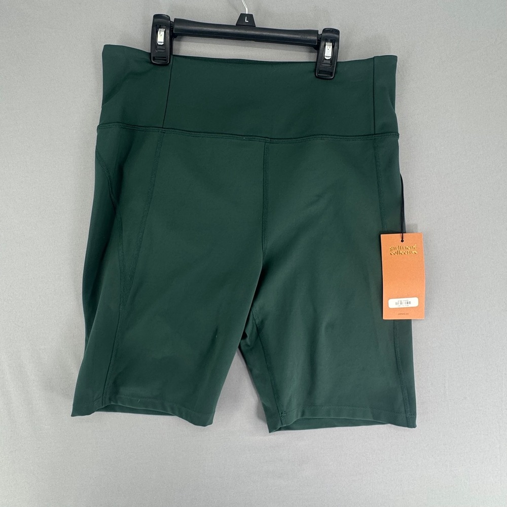 Girlfriend Collective Womens High Rise Bike Shorts Moss Green XXL #4011 New